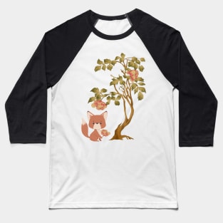 Little fox and camellia tree Baseball T-Shirt
